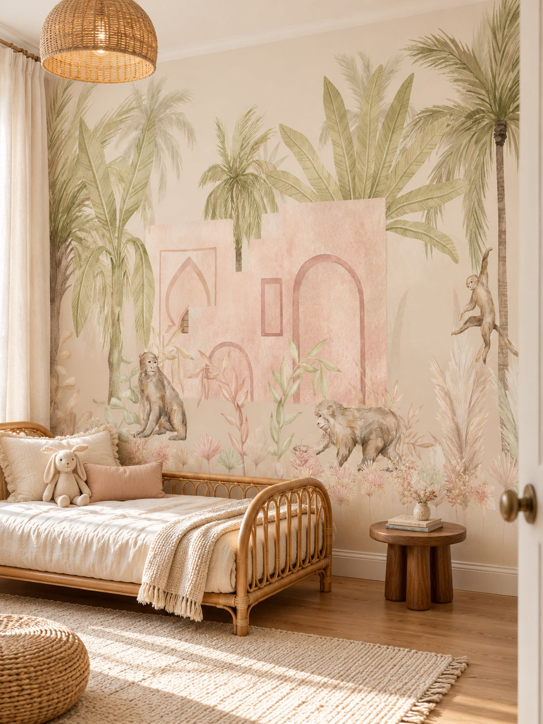 Palmiyeli Avlu duvar kağıdı, bir çocuk odasında