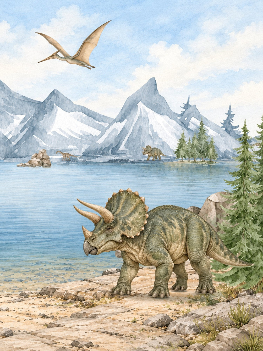 Dinozor Gölü ve Karlı Zirveler duvar kağıdı, duvar kağıdına yakından bakış